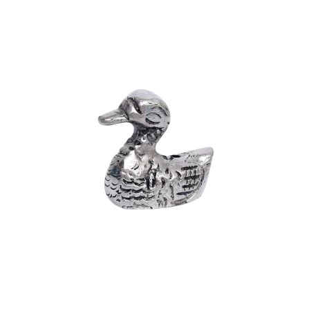 Silver Brass Miniature Duck Incense Stick Holder